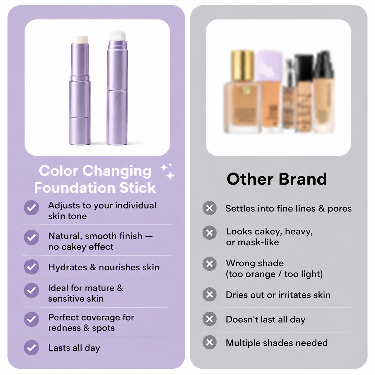 🔥🔥Final 2 Hour 76% OFF🔥 Color Changing Foundation Stick